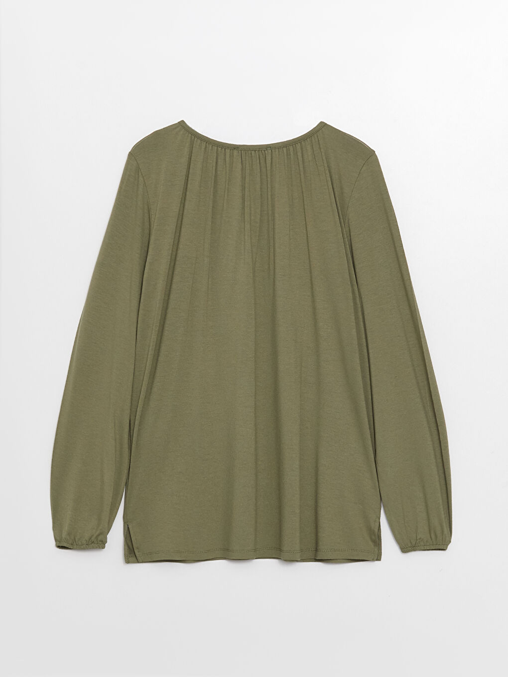 Women's Tie Collar Straight Long Sleeve Blouse-6