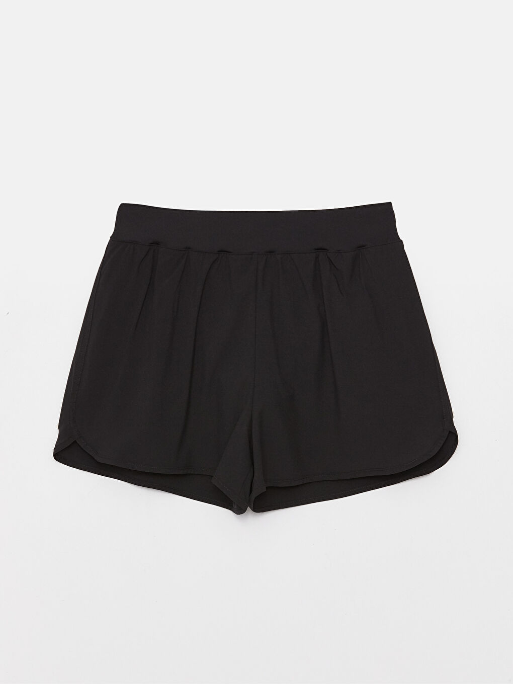 Siyah Beli Lastikli Kadın Dikişsiz Spor Şort-5