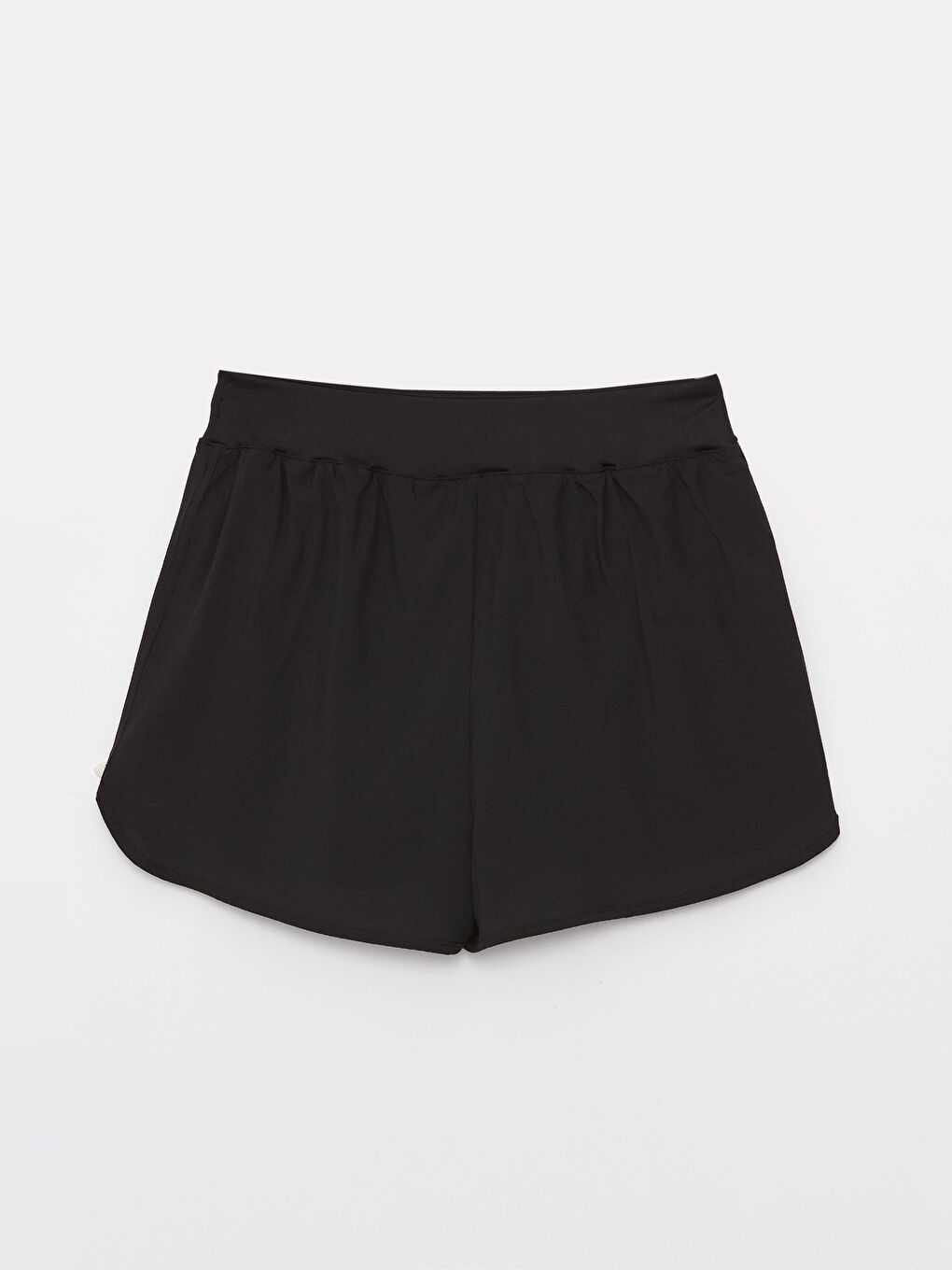 Siyah Beli Lastikli Kadın Dikişsiz Spor Şort-6