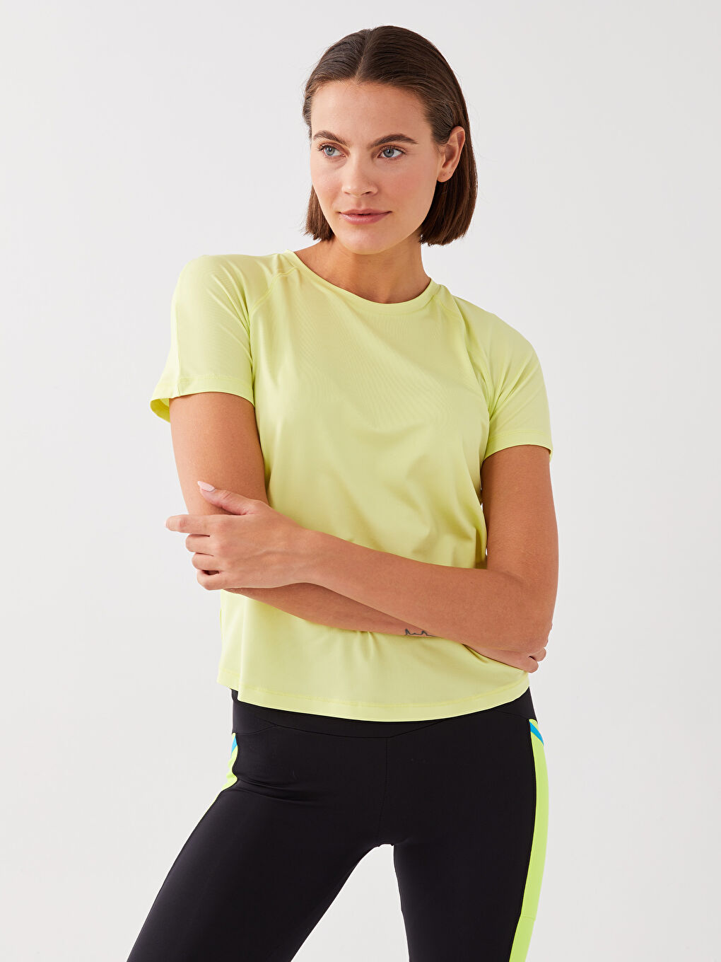 T-shirt de sport pour Femmes à Manches Courtes avec Imprimé Réflecteur-1