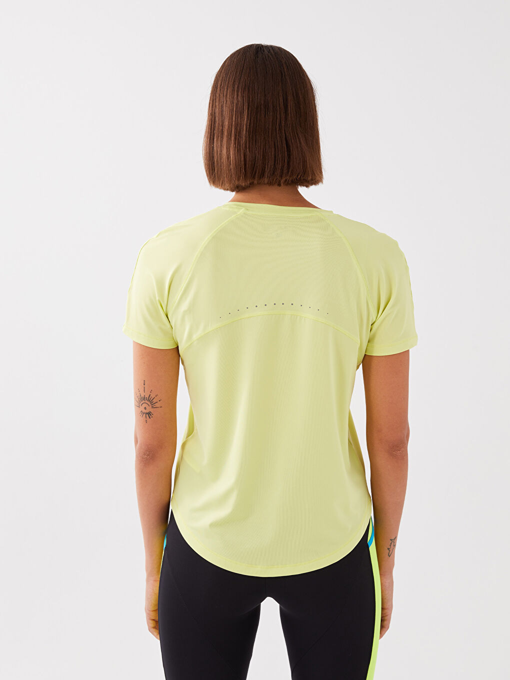 T-shirt de sport pour Femmes à Manches Courtes avec Imprimé Réflecteur-5