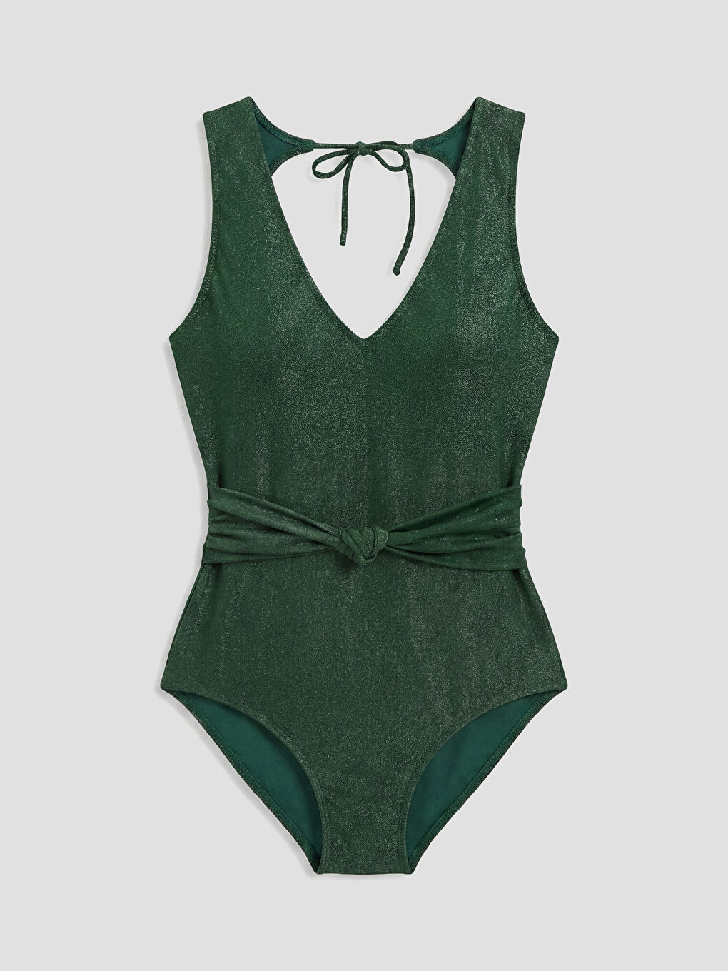 V-Neck Shimmer Detailed Women's Swimwear