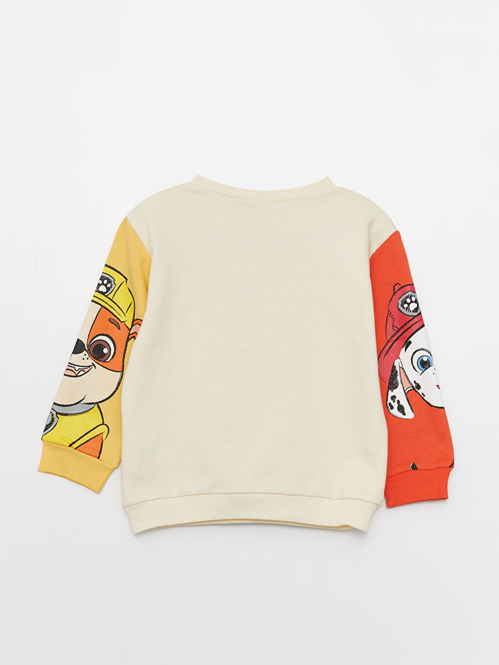 Bej Bisiklet Yaka Uzun Kollu Paw Patrol Baskılı Erkek Bebek Sweatshirt-4