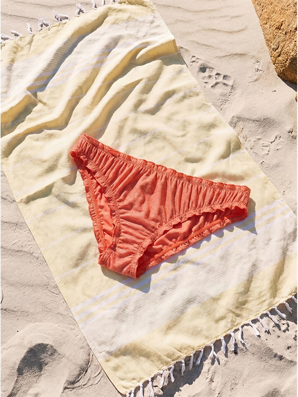 Mercan Sim Detaylı Kadın Bikini Alt