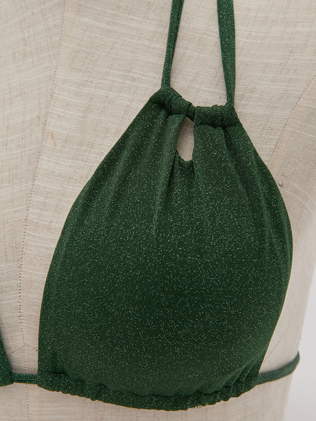 Tie-Neck Plain Wire-Free Women's Bikini Top -S3AE34Z8-SXM
