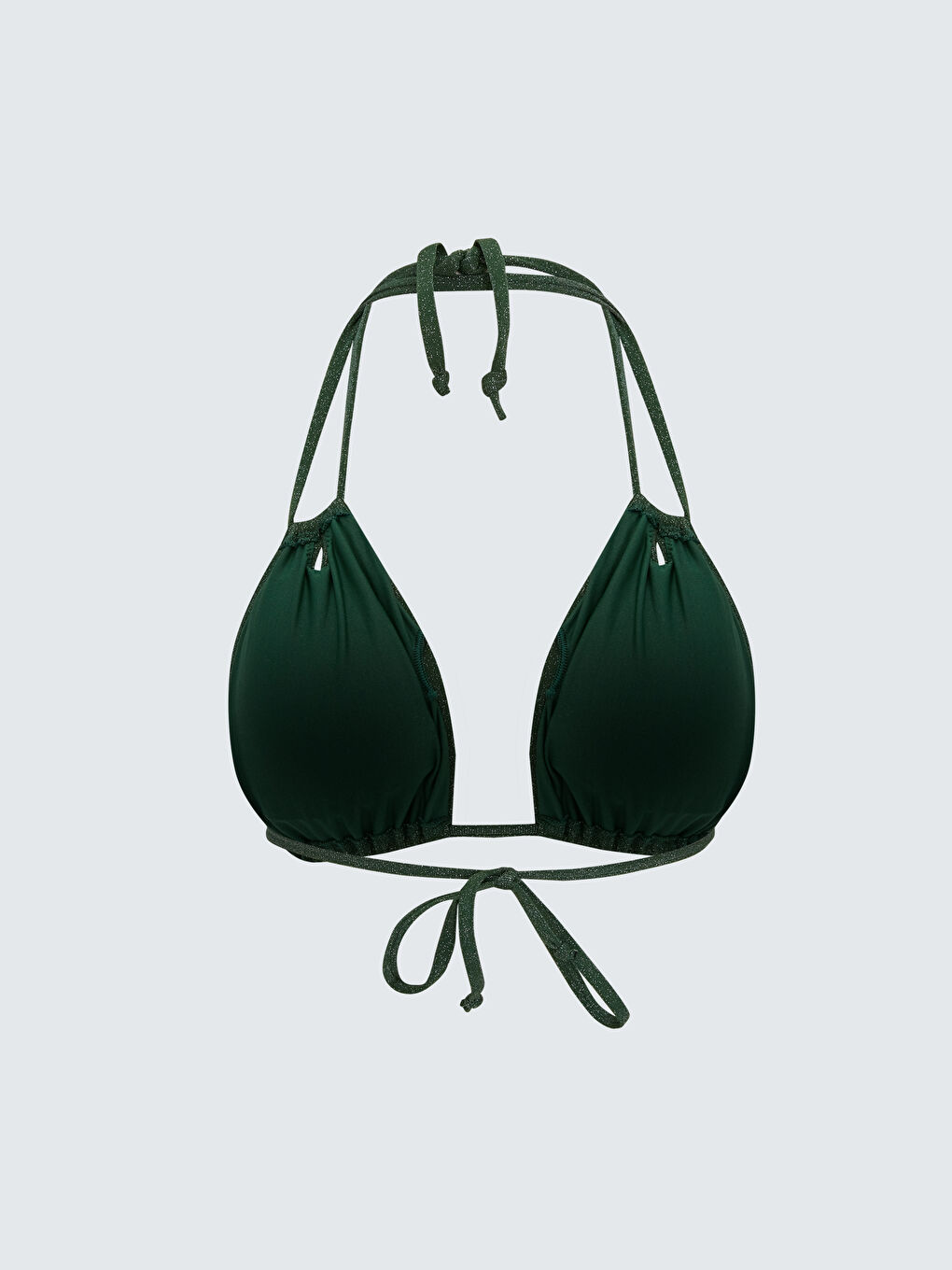 Tie-Neck Plain Wire-Free Women's Bikini Top -S3AE34Z8-SXM