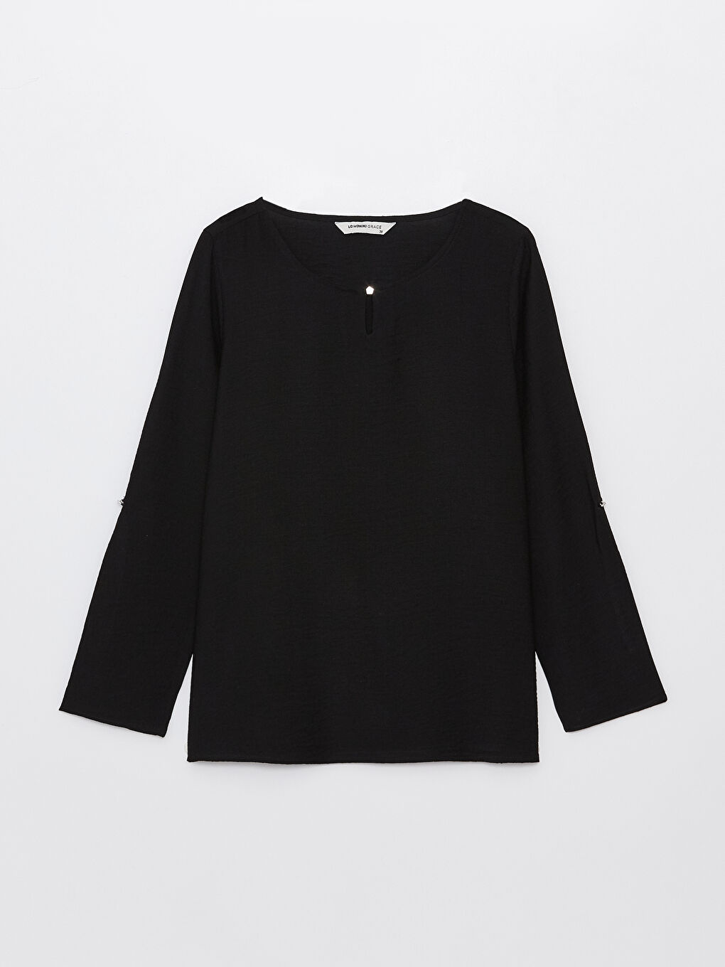 Crew Neck Plain Long Sleeve Women's Blouse -S3AE47Z8-CVL