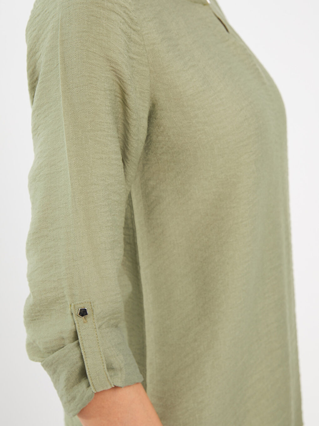 Crew Neck Plain Long Sleeve Women's Blouse-6