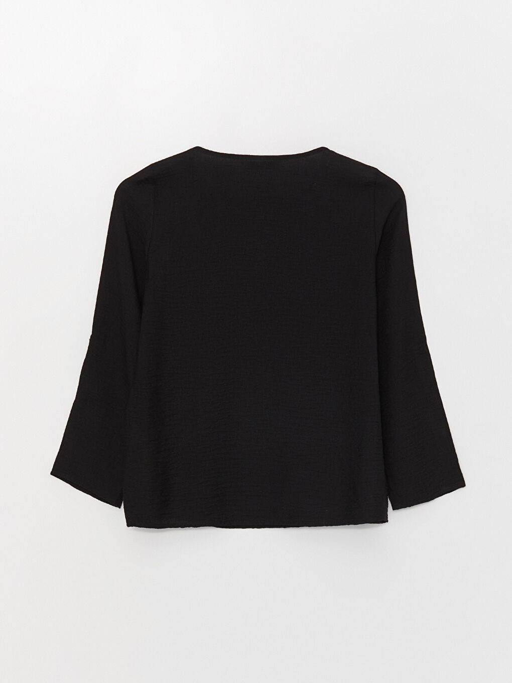 Crew Neck Plain Long Sleeve Women's Blouse-7