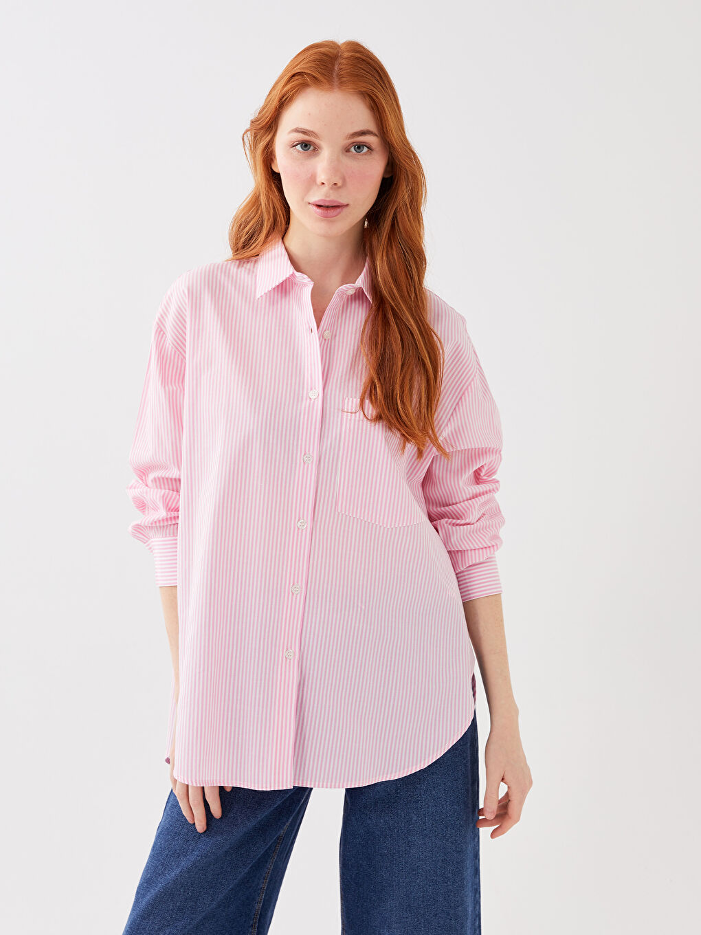 LC Waikiki Women's Striped Long Sleeve Shirt -S3AE60Z8-LHK