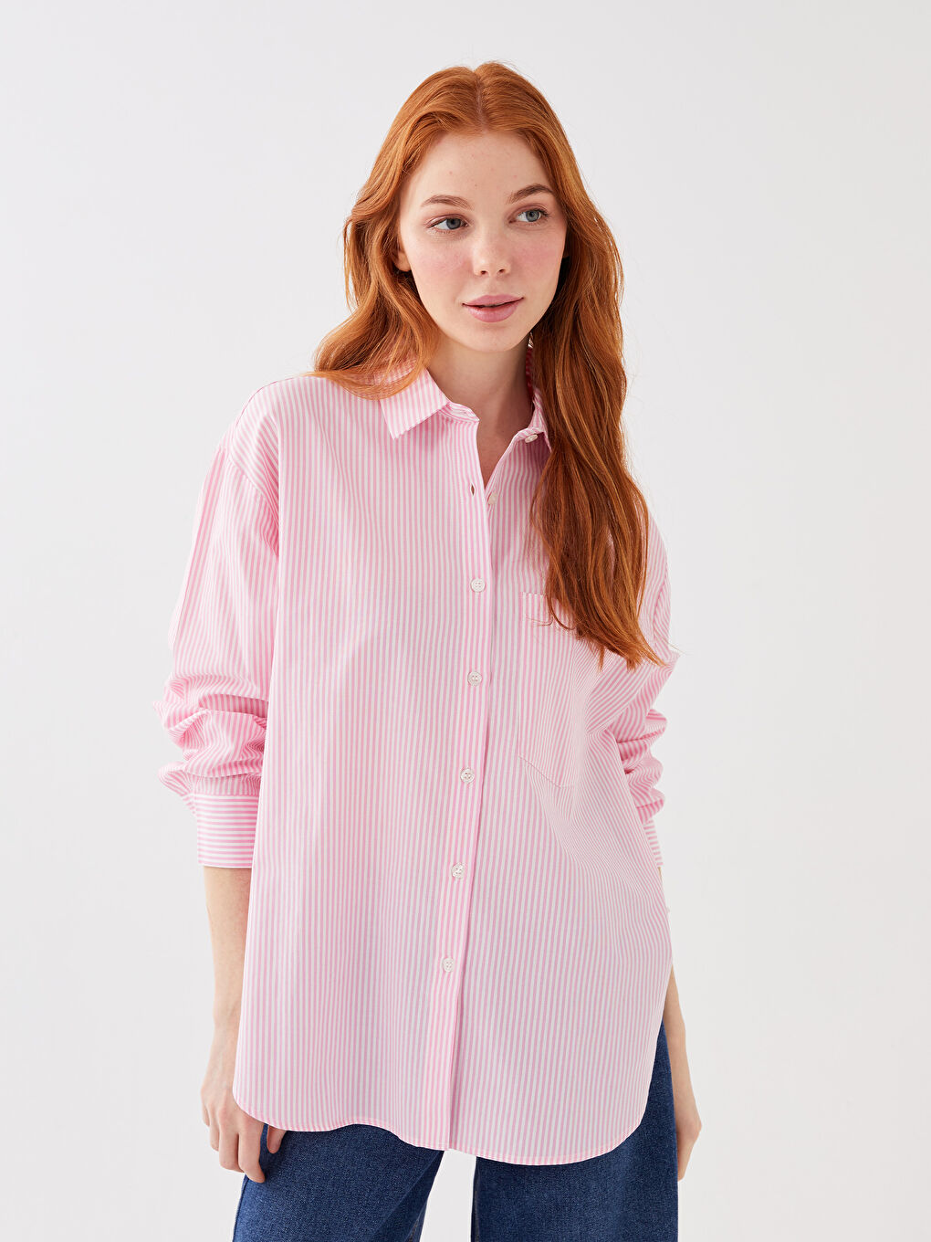 LC Waikiki Women's Striped Long Sleeve Shirt -S3AE60Z8-LHK