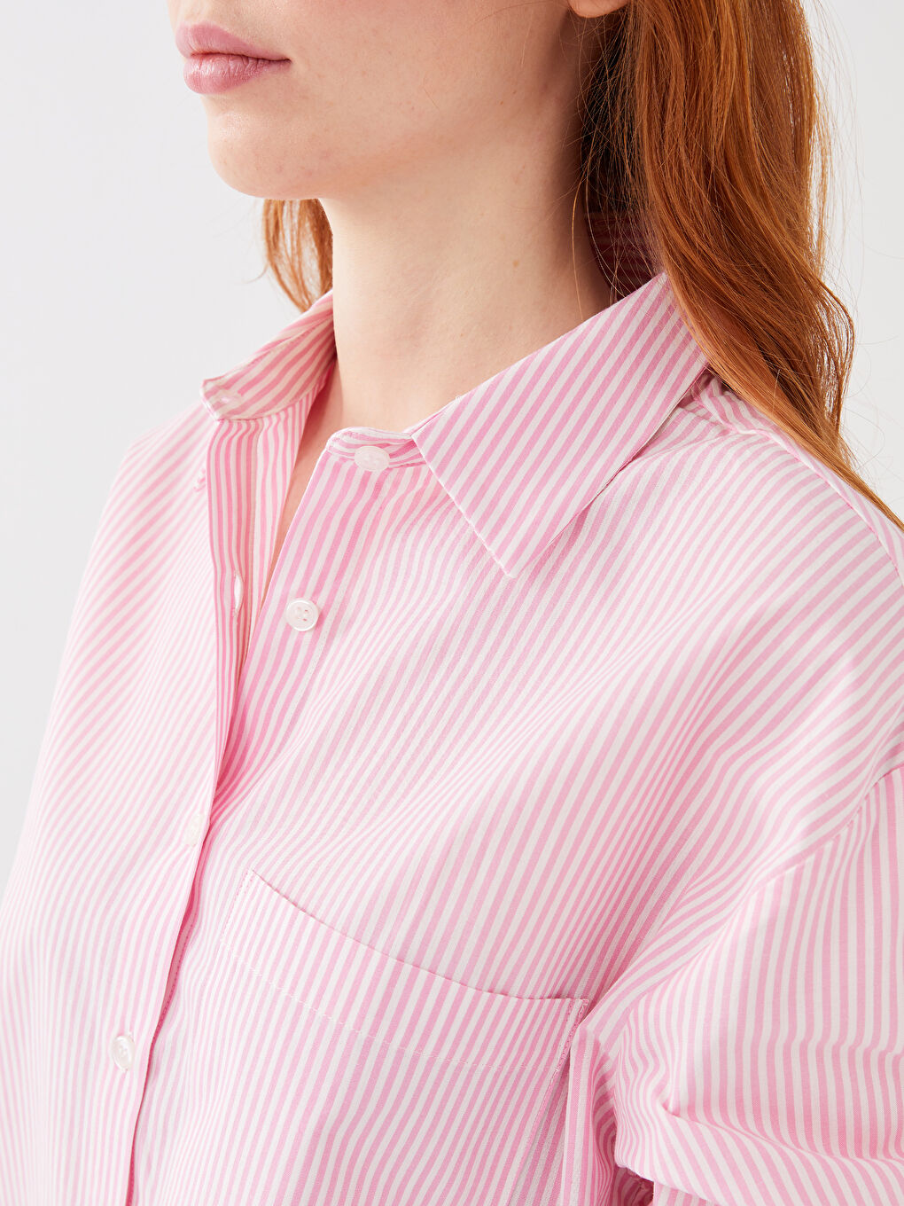 LC Waikiki Women's Striped Long Sleeve Shirt -S3AE60Z8-LHK