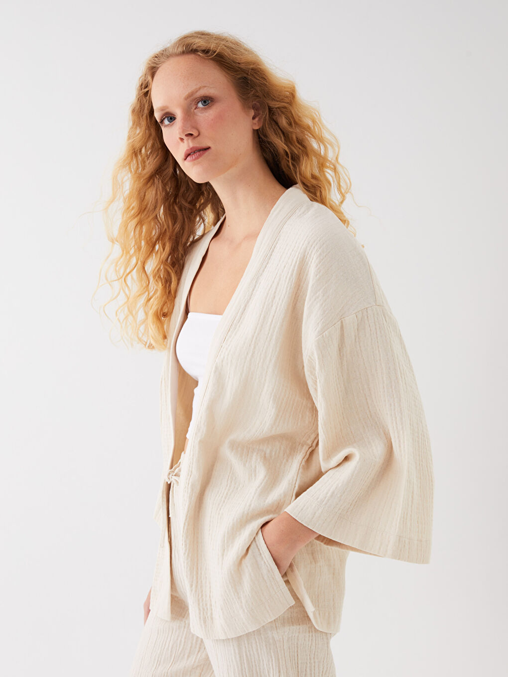Shawl Collar Plain Oversize Women's Kimono -S3AE69Z8-QKP