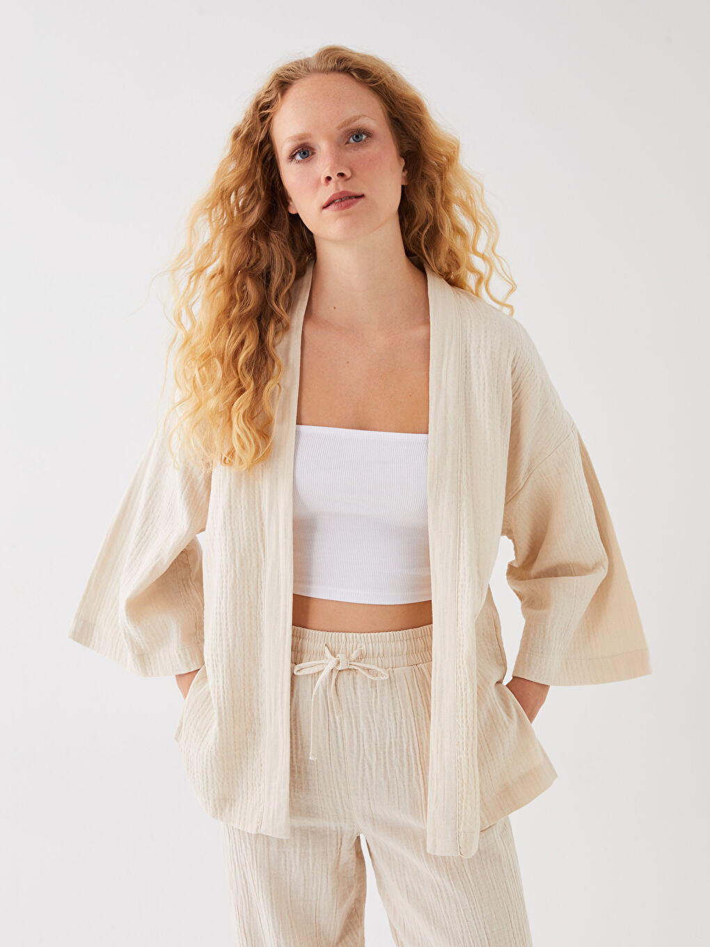 Shawl Collar Plain Oversize Women's Kimono -S3AE69Z8-QKP