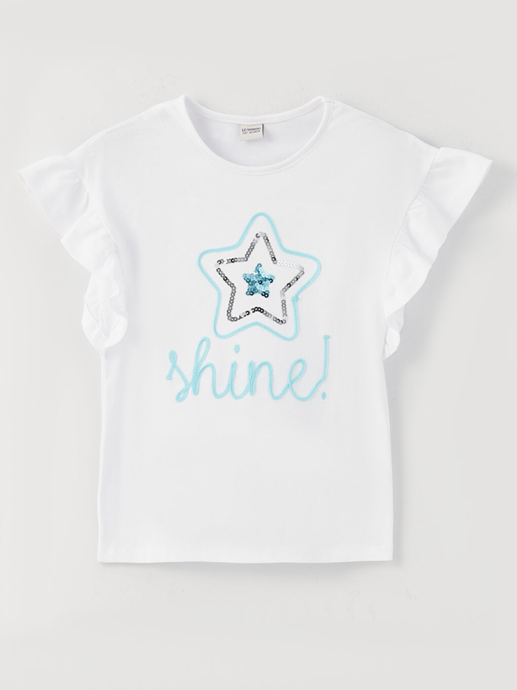 Crew Neck Embroidered Short Sleeve Girls' T-Shirt