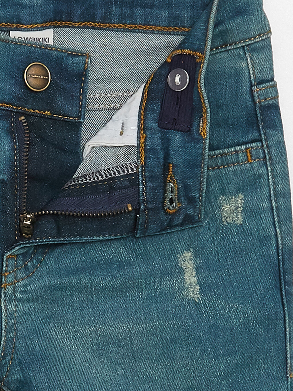 Adjustable Elastic Waist Boys' Jeans-4