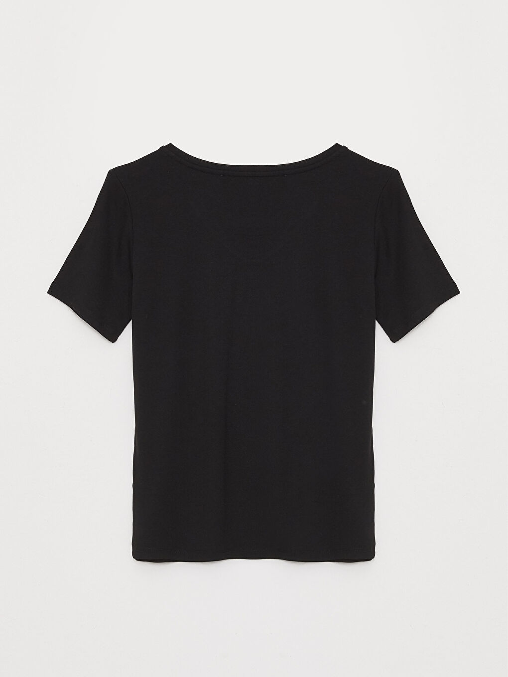 V-Neck Plain Short Sleeve Women's T-Shirt-6