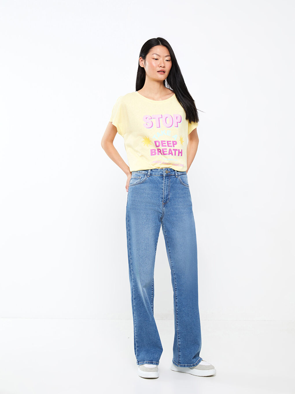 Crew Neck Printed Short Sleeve Women's T-Shirt-2