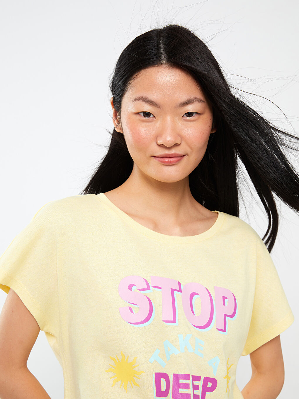 Crew Neck Printed Short Sleeve Women's T-Shirt-3