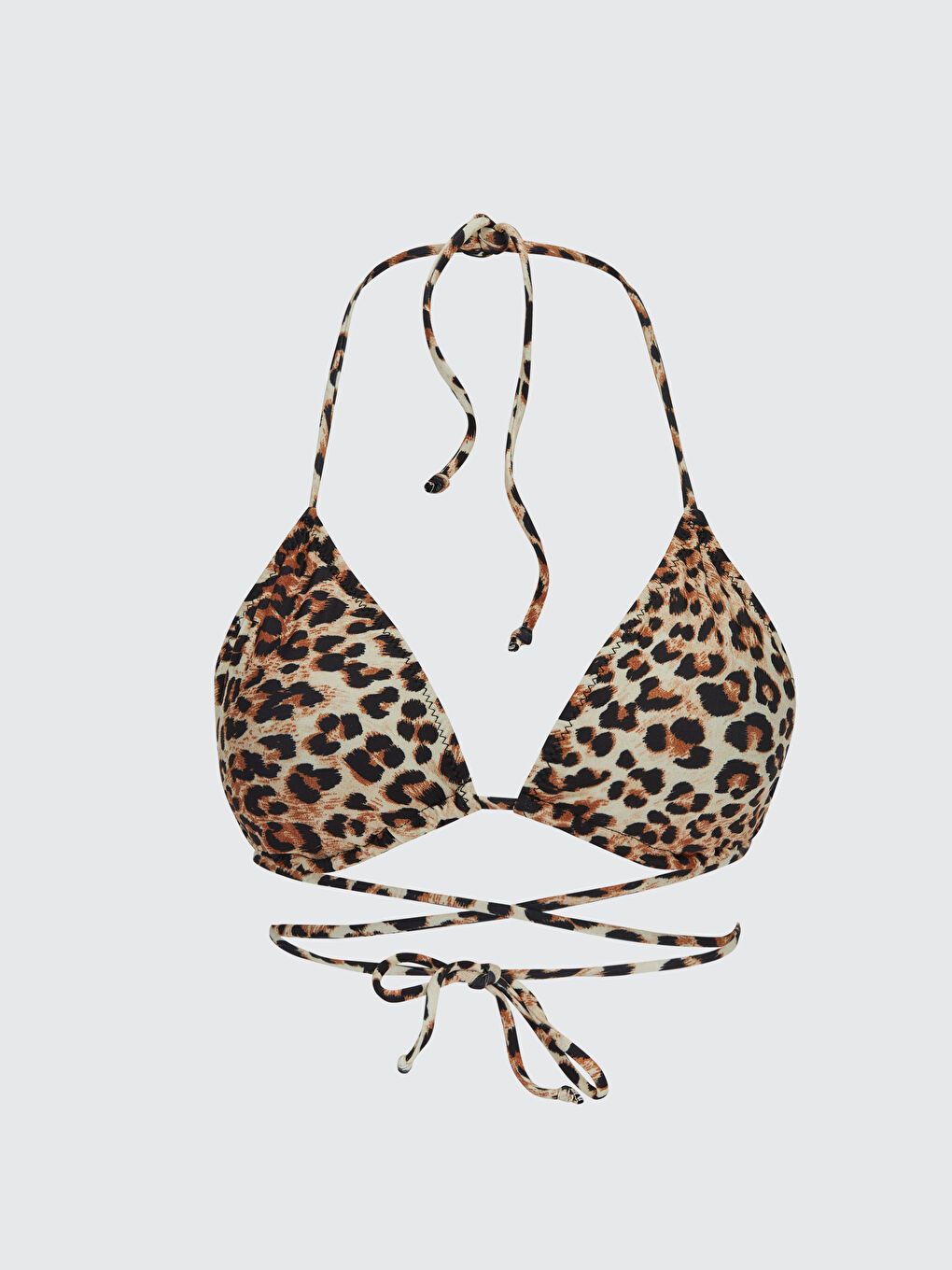 Women's Halter Neck Patterned Bikini Top -S3AF25Z8-LQX