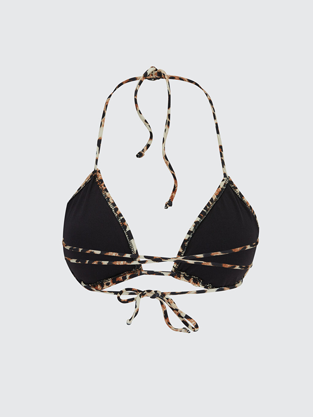 Women's Halter Neck Patterned Bikini Top -S3AF25Z8-LQX