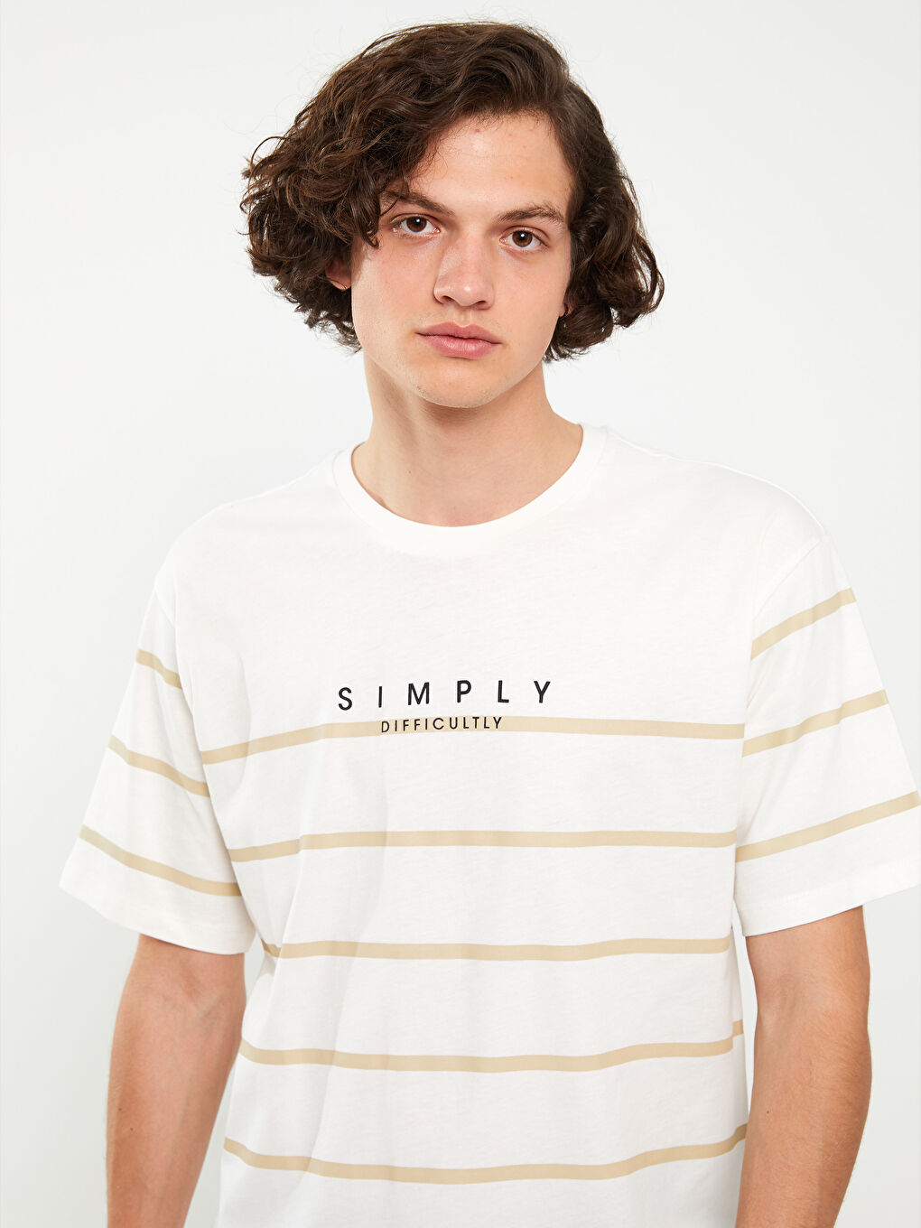 Crew Neck Short Sleeve Printed Combed Cotton Men's T-shirt