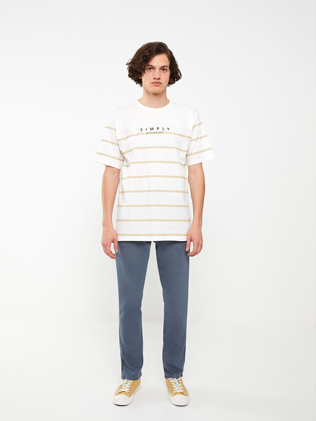 Crew Neck Short Sleeve Printed Combed Cotton Men's T-shirt-2