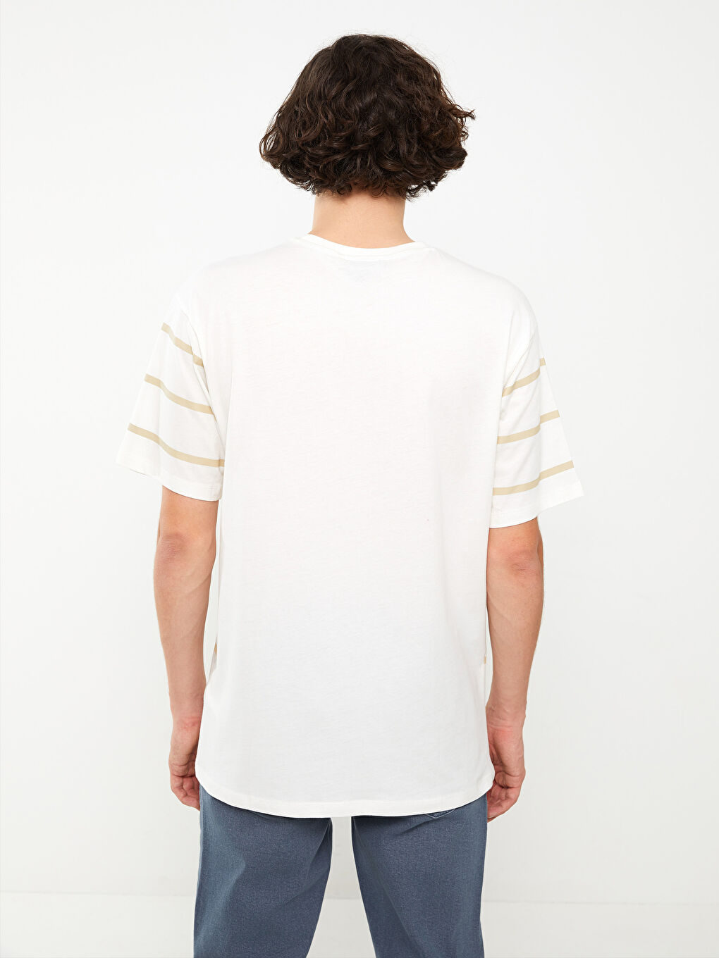 Crew Neck Short Sleeve Printed Combed Cotton Men's T-shirt-4