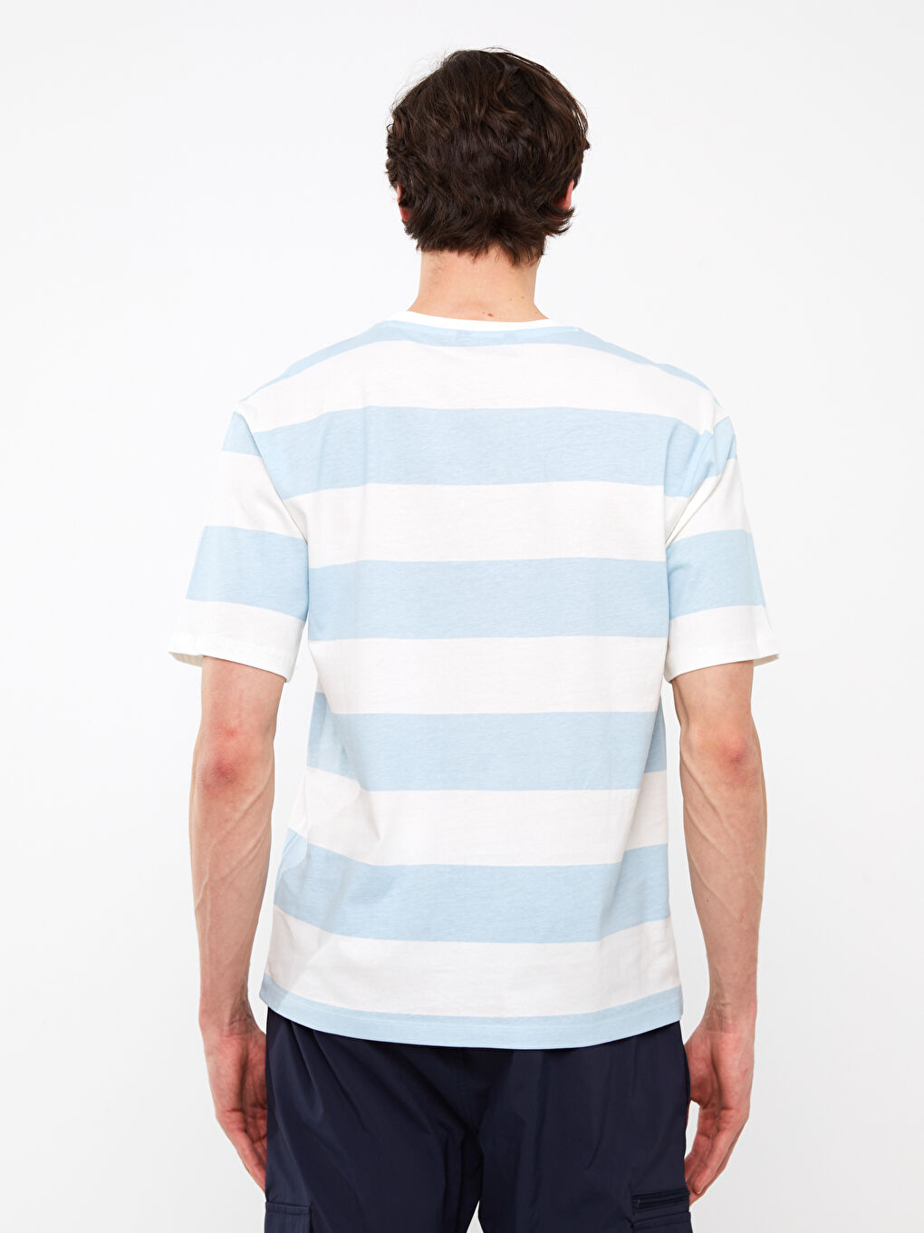 Crew Neck Short Sleeve Color Block Jersey Men's T-Shirt-4