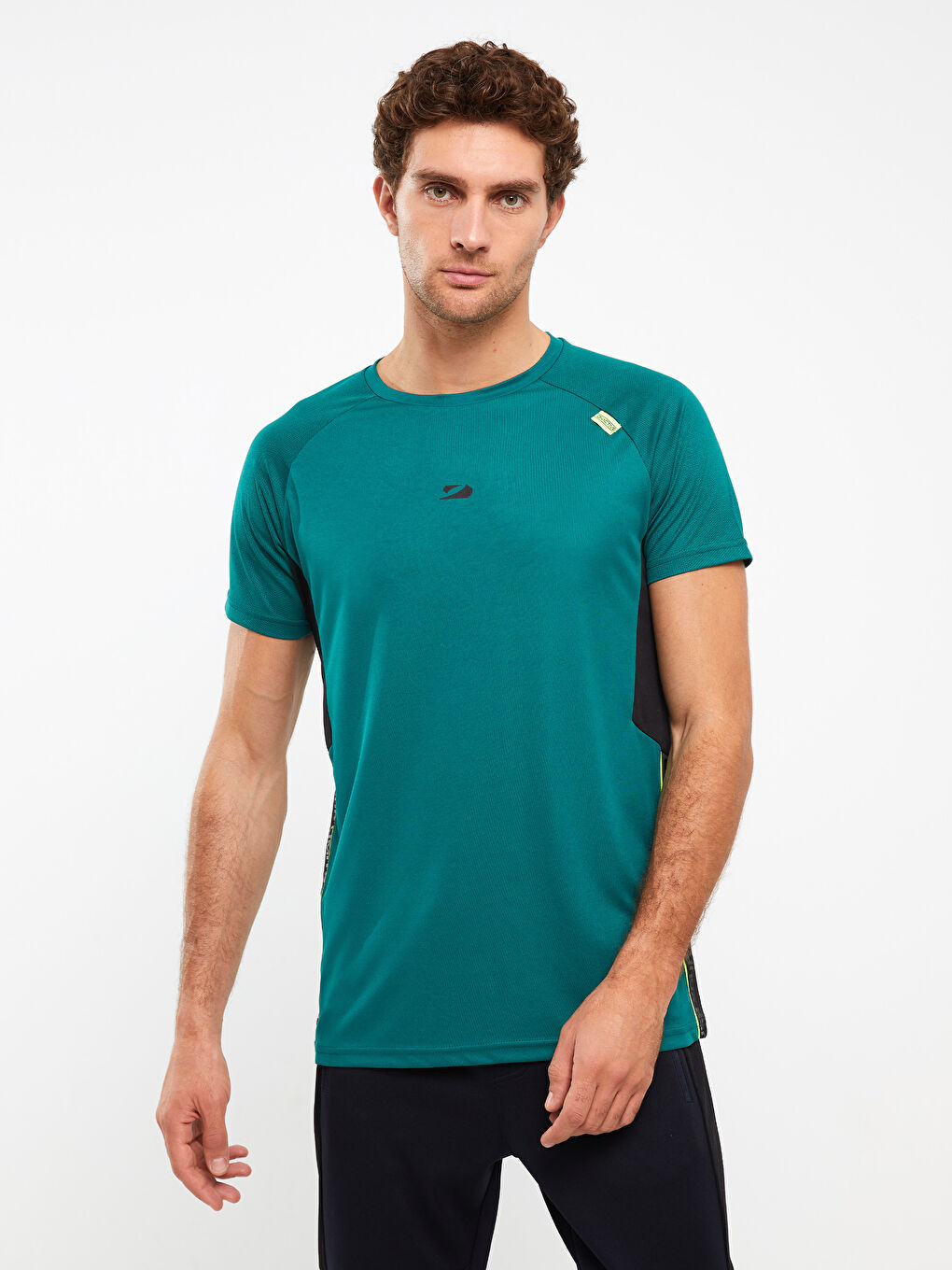 LCW ECO Yeşil Bisiklet Yaka Kısa Kollu Erkek Spor Tişört - 1