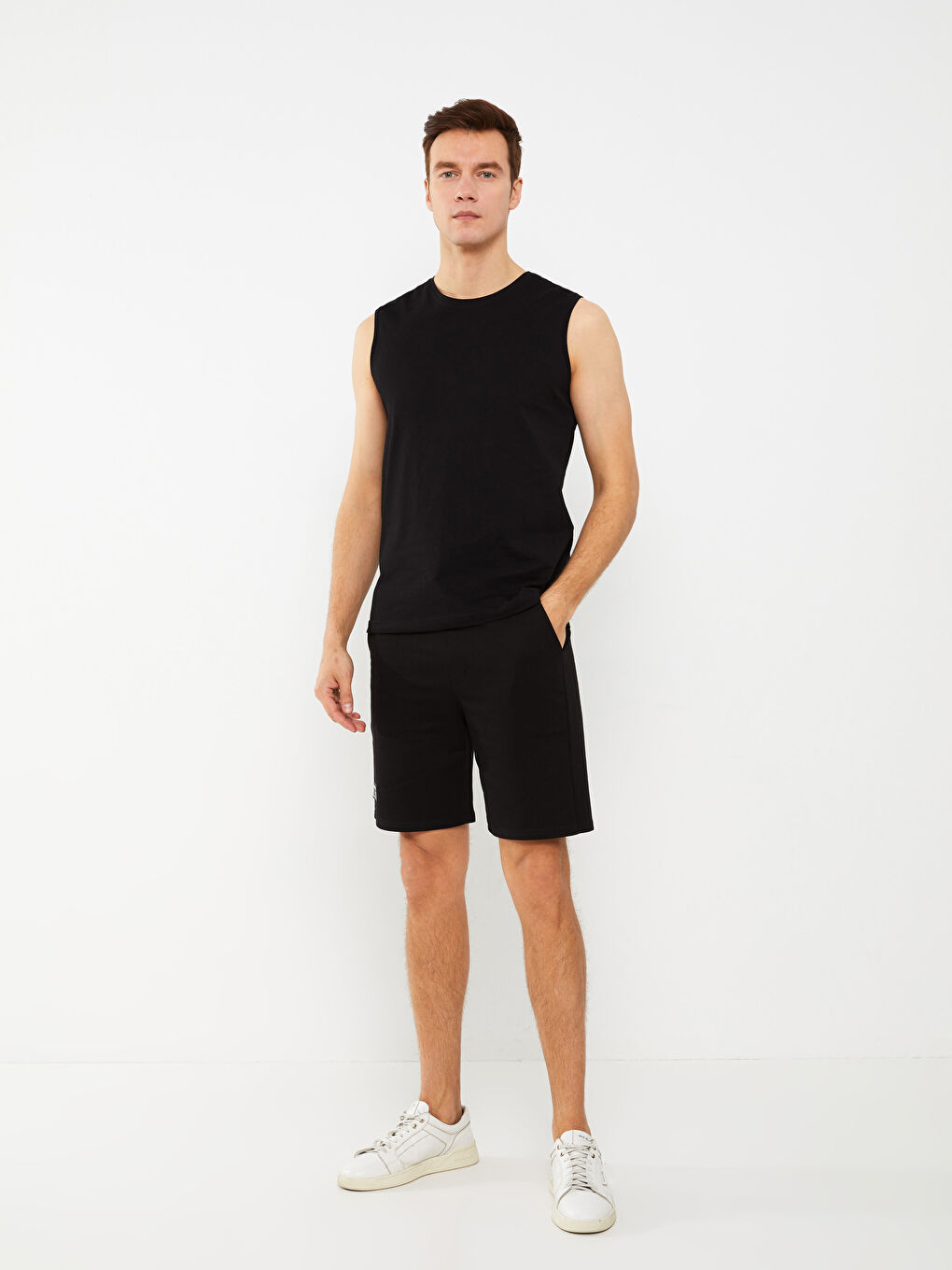 تيشيرت بدون أكمام ياقة دائرية جيرسي للرجال-2