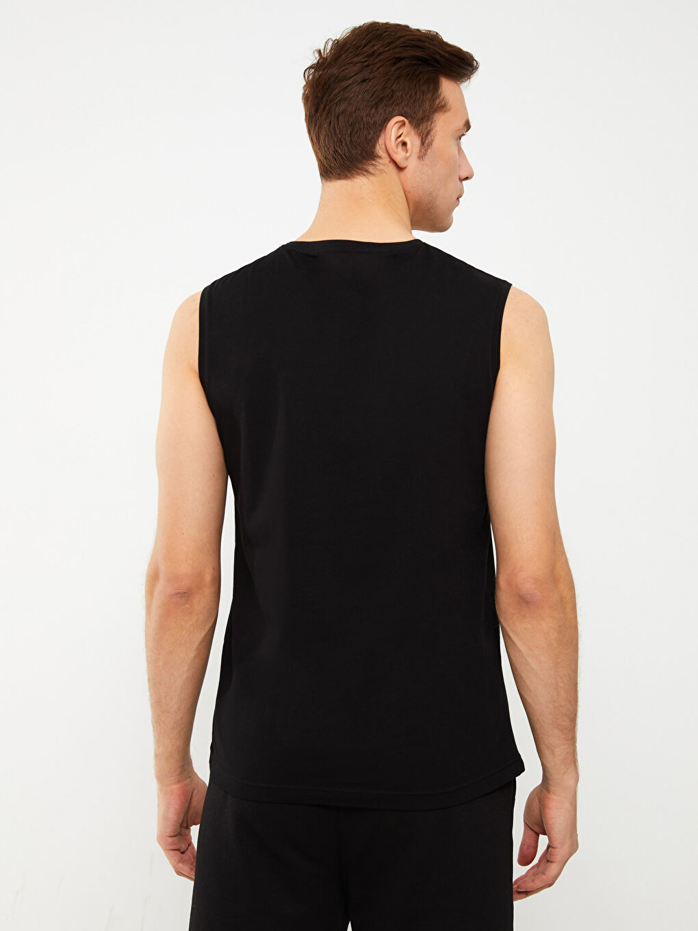 تيشيرت بدون أكمام ياقة دائرية جيرسي للرجال-4