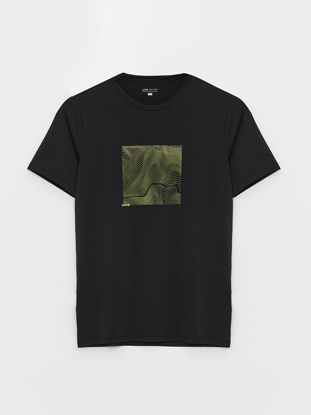 Siyah Bisiklet Yaka Kısa Kollu Baskılı Erkek Spor Tişört-5