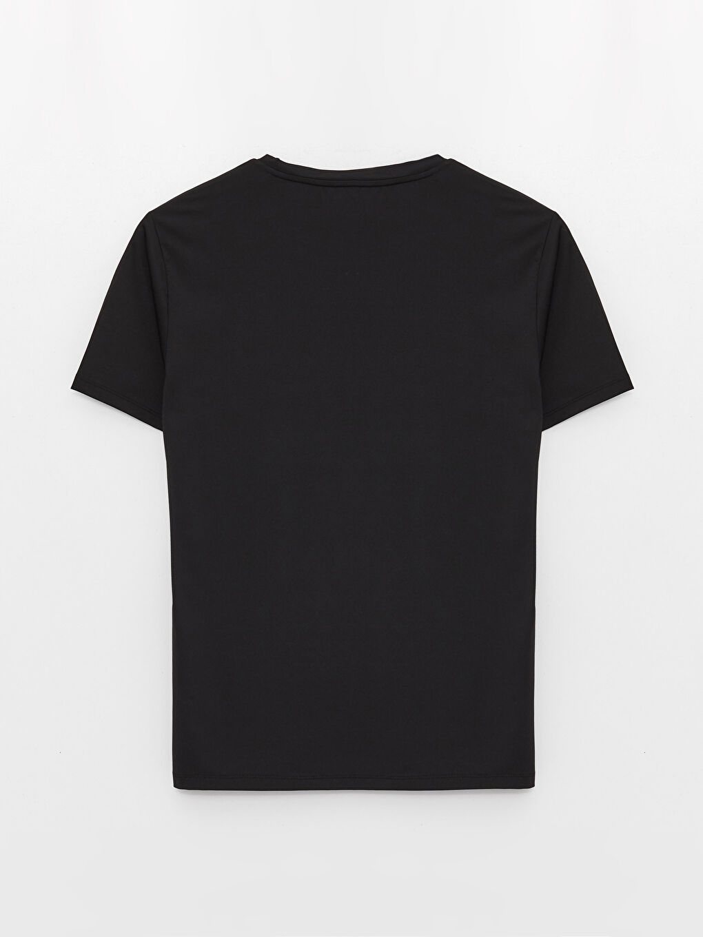 Siyah Bisiklet Yaka Kısa Kollu Baskılı Erkek Spor Tişört-6