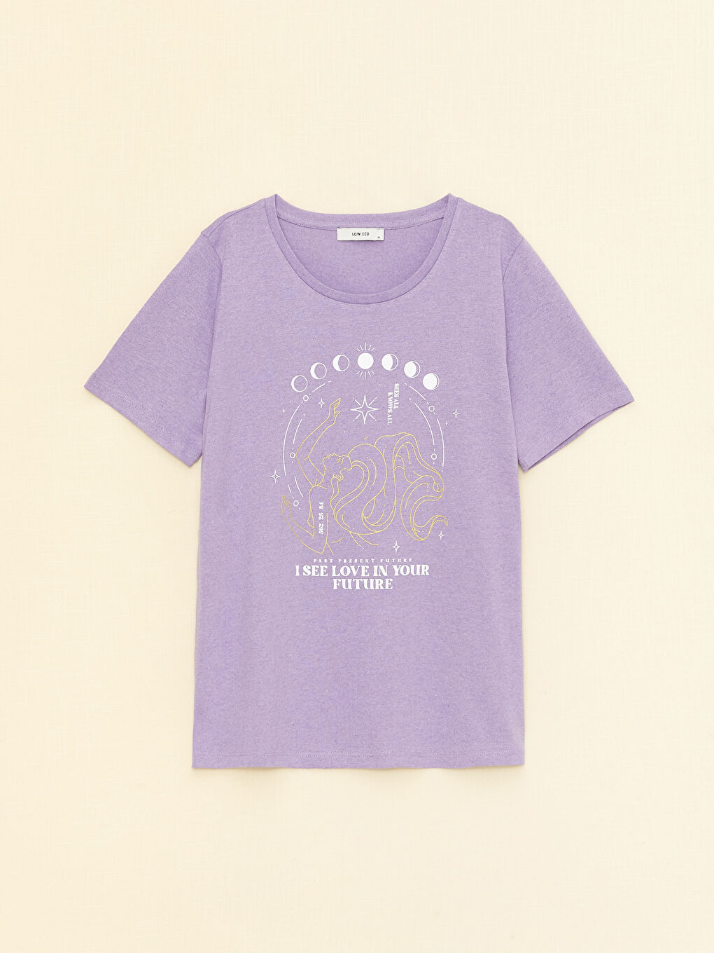 LC Waikiki Crew Neck Printed Short Sleeve Women's T-Shirt -S3AG05Z8-S89