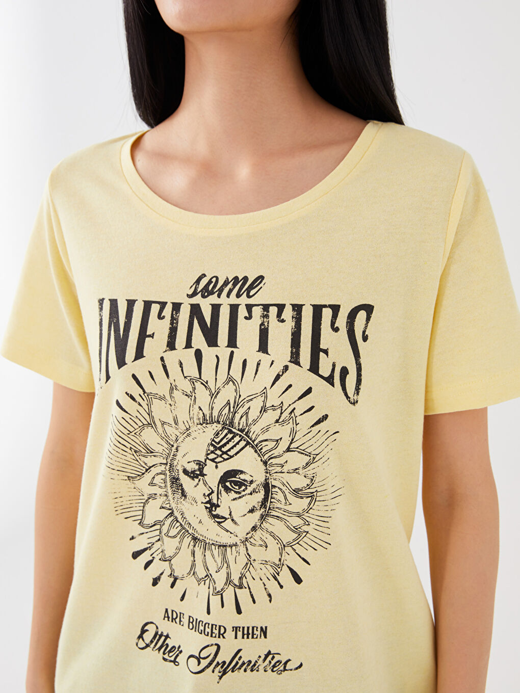 Crew Neck Printed Short Sleeve Women's T-shirt -S3AG12Z8-SAA