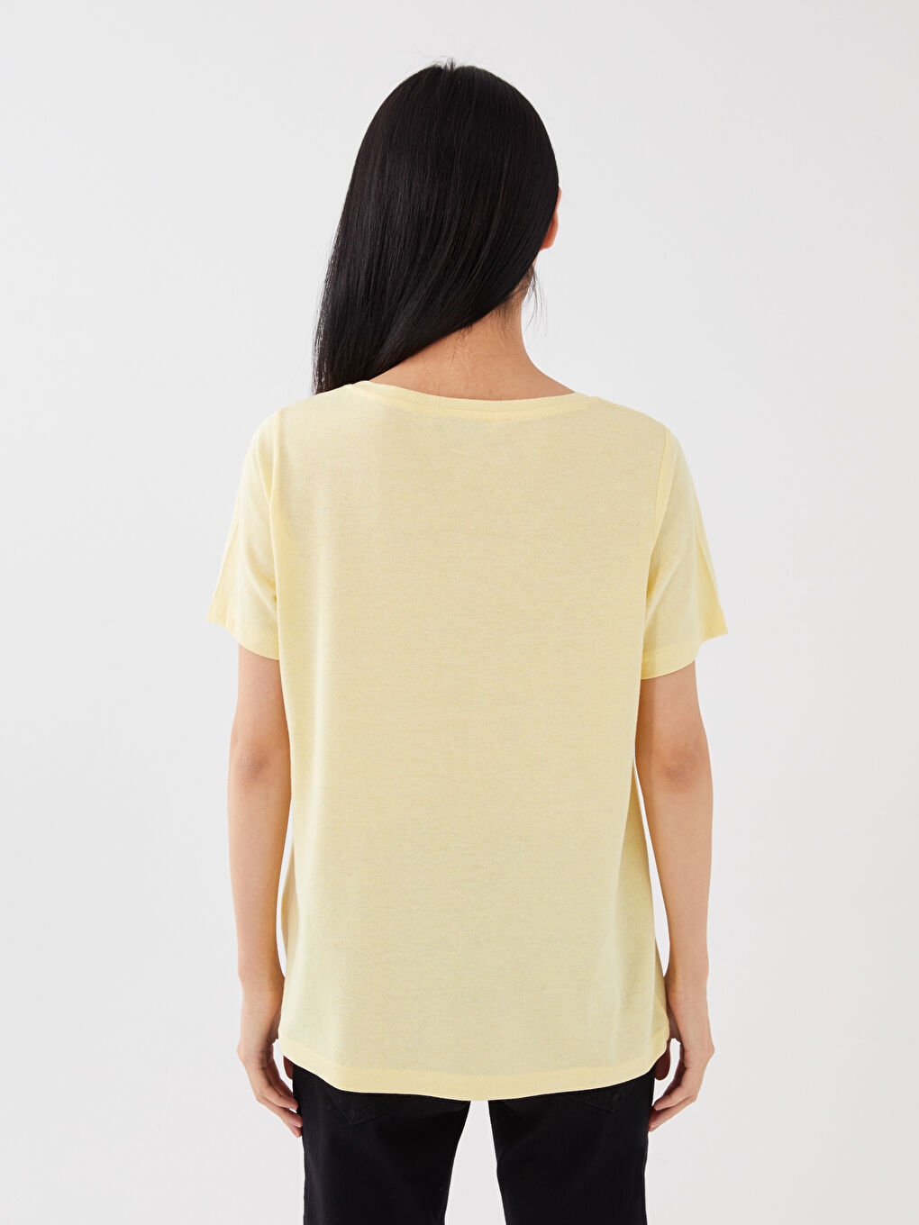Crew Neck Printed Short Sleeve Women's T-shirt -S3AG12Z8-SAA