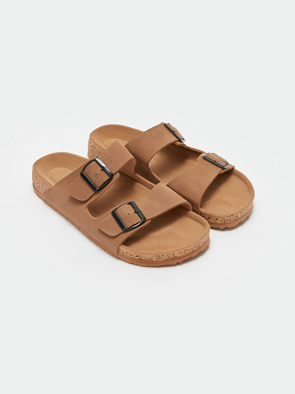 Kahverengi Çift Bantlı Erkek Terlik