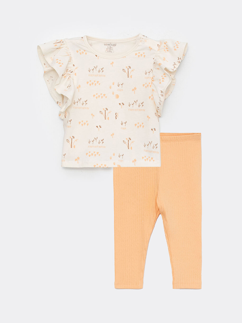 Bluză Bebeluși Fete cu Guler Rotund și Mâneci Scurte și Colanți