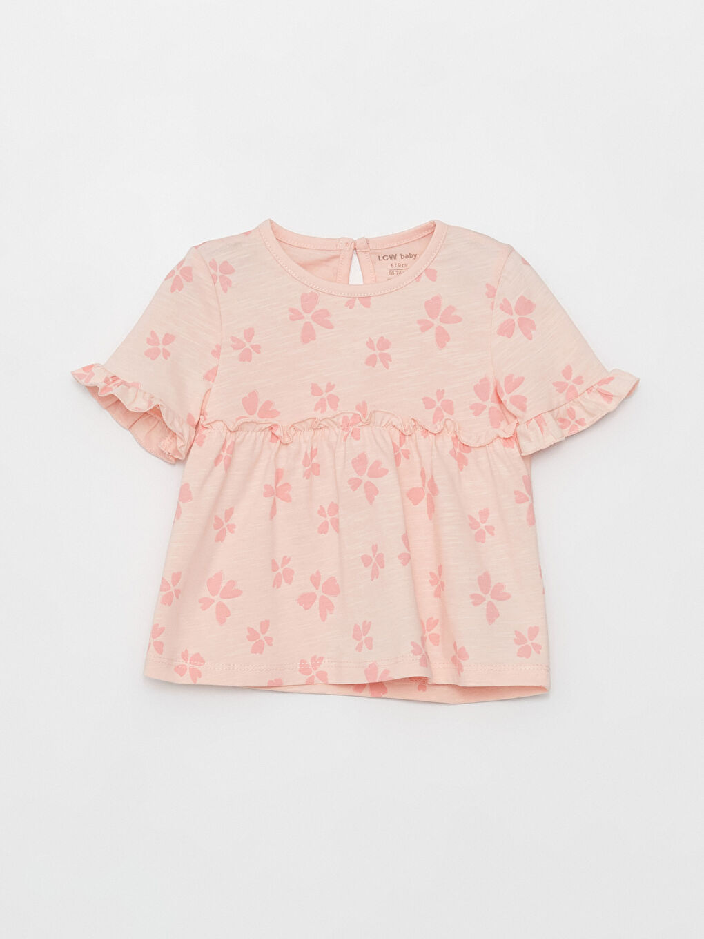 Crew Neck Patterned Baby Girl Blouse and Leggings 2-Pack Set-1