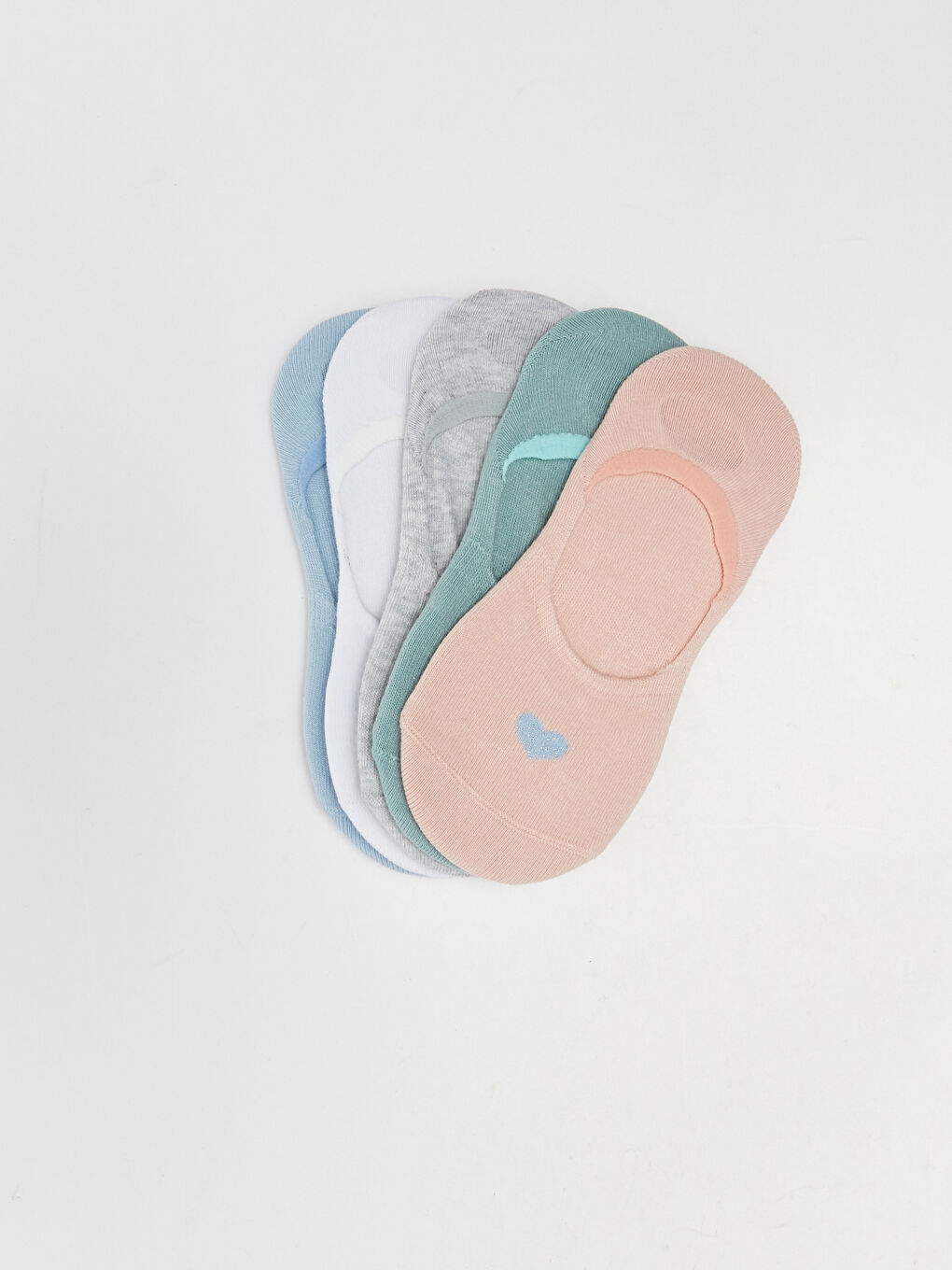 Pembe Desenli Kadın Babet Çorap 5'li-1