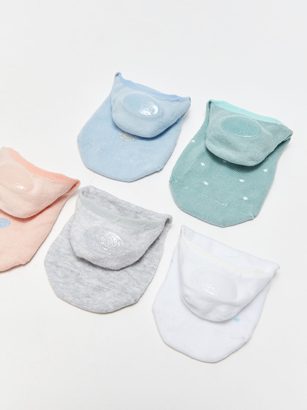 Pembe Desenli Kadın Babet Çorap 5'li-2