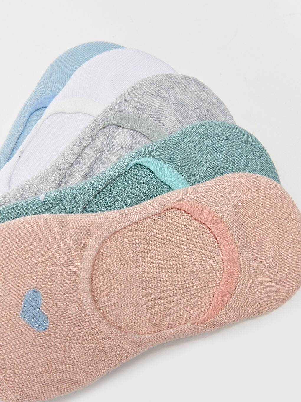 Pembe Desenli Kadın Babet Çorap 5'li-3