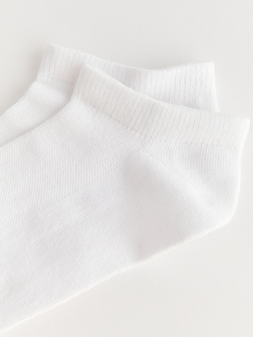 Beyaz Kadın Düz Babet Çorap 3'lü-4