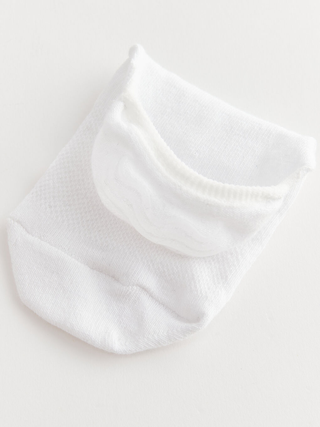 Beyaz Kadın Düz Babet Çorap 3'lü-6