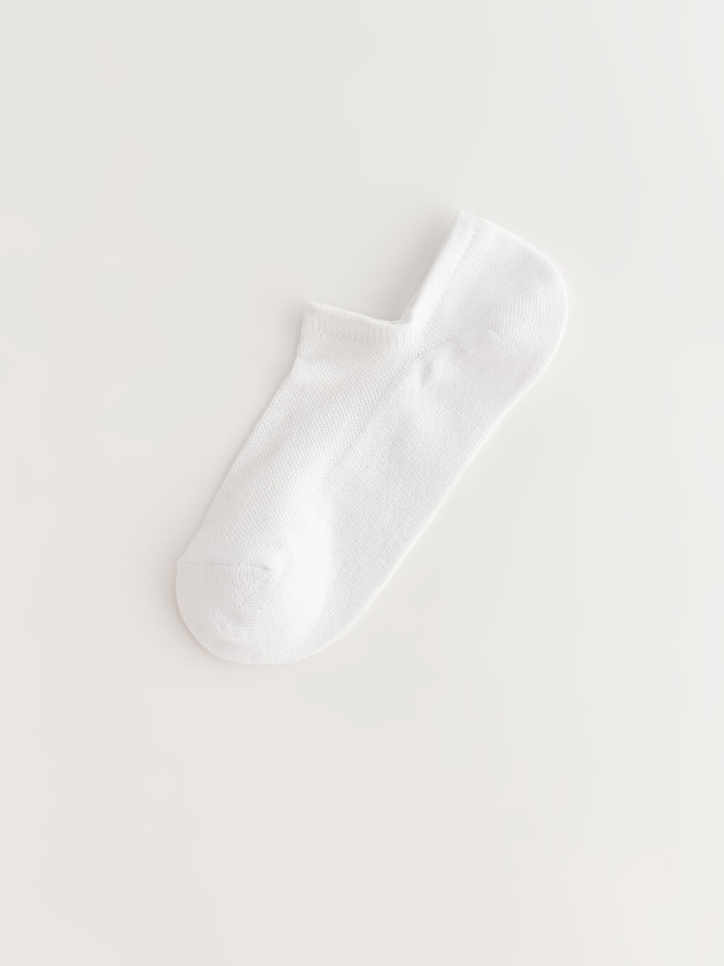 Beyaz Kadın Düz Babet Çorap 3'lü-1