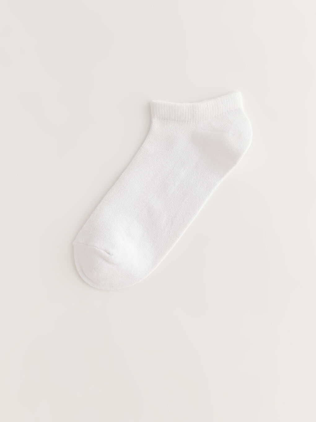 Beyaz Kadın Düz Babet Çorap 3'lü-2