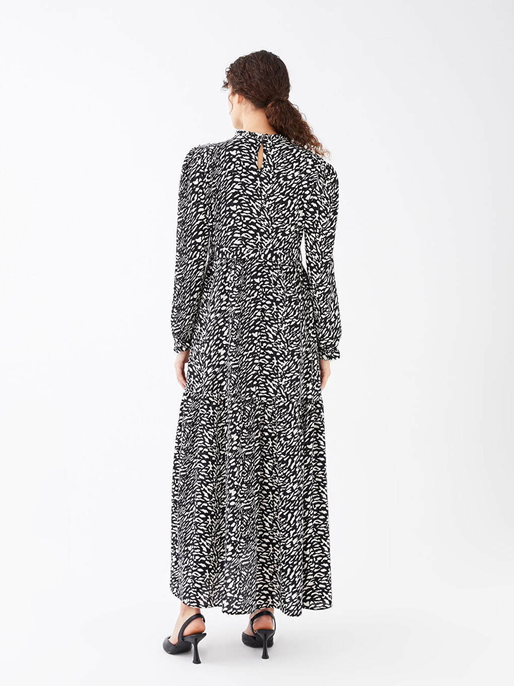 LCW Turtle Neck Patterned Long Sleeve Maternity Dress -S3AG93Z8-LQJ
