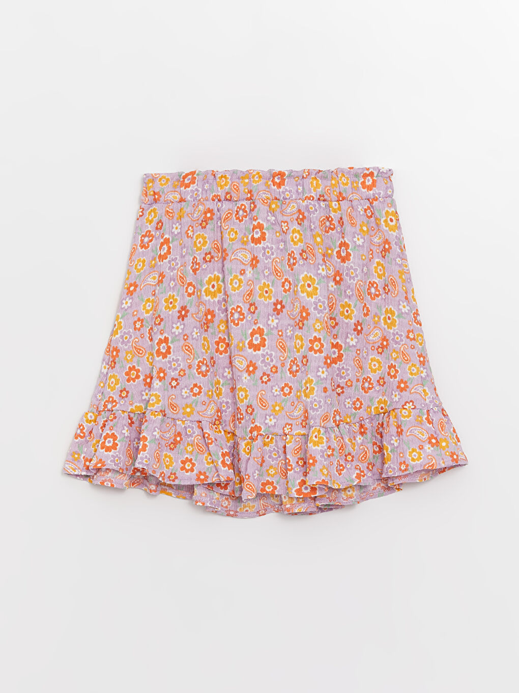 Elastic Waist Patterned Girl Skirt-1