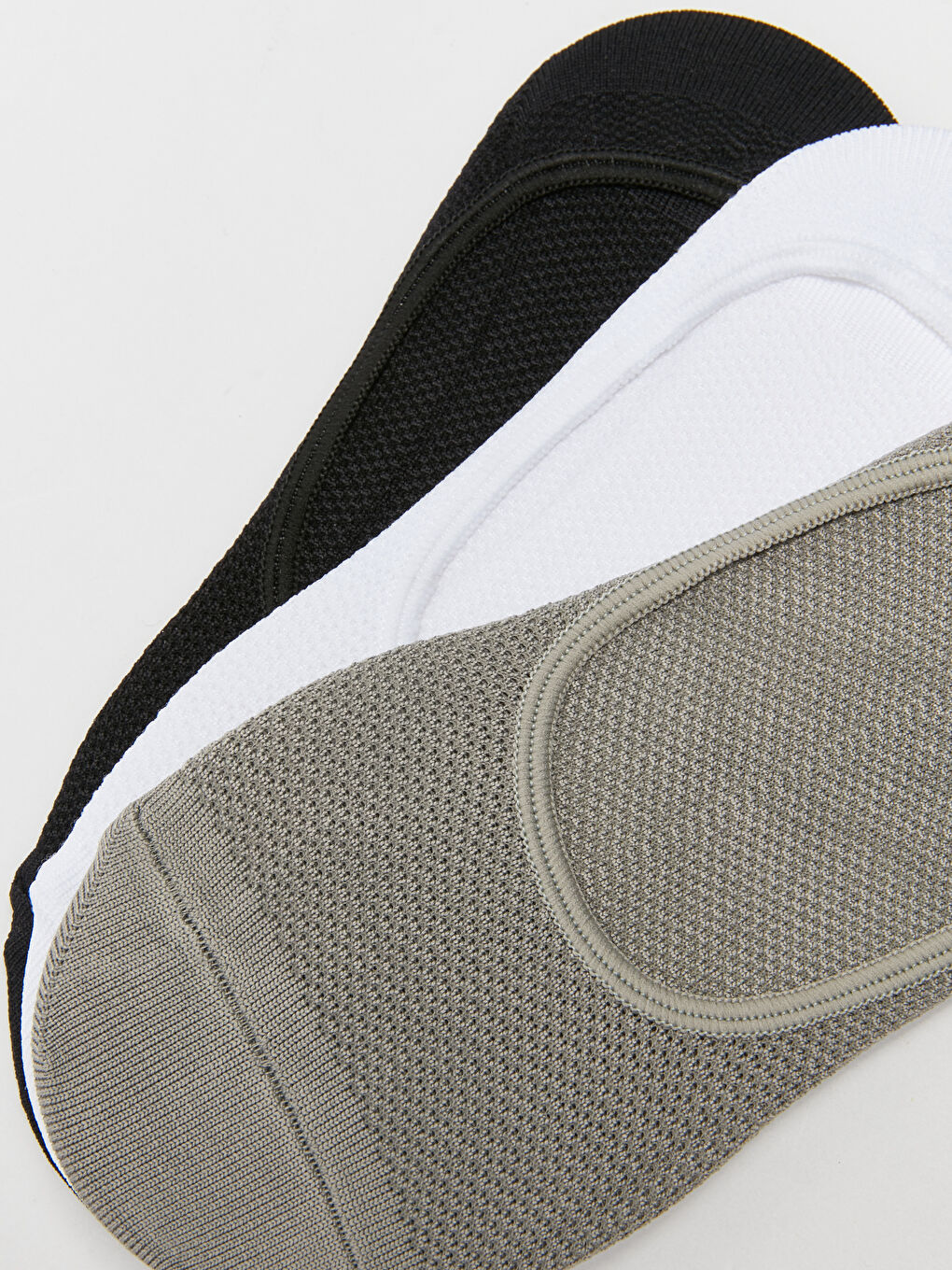 Beyaz Kadın Düz Babet Çorap 3'lü-2